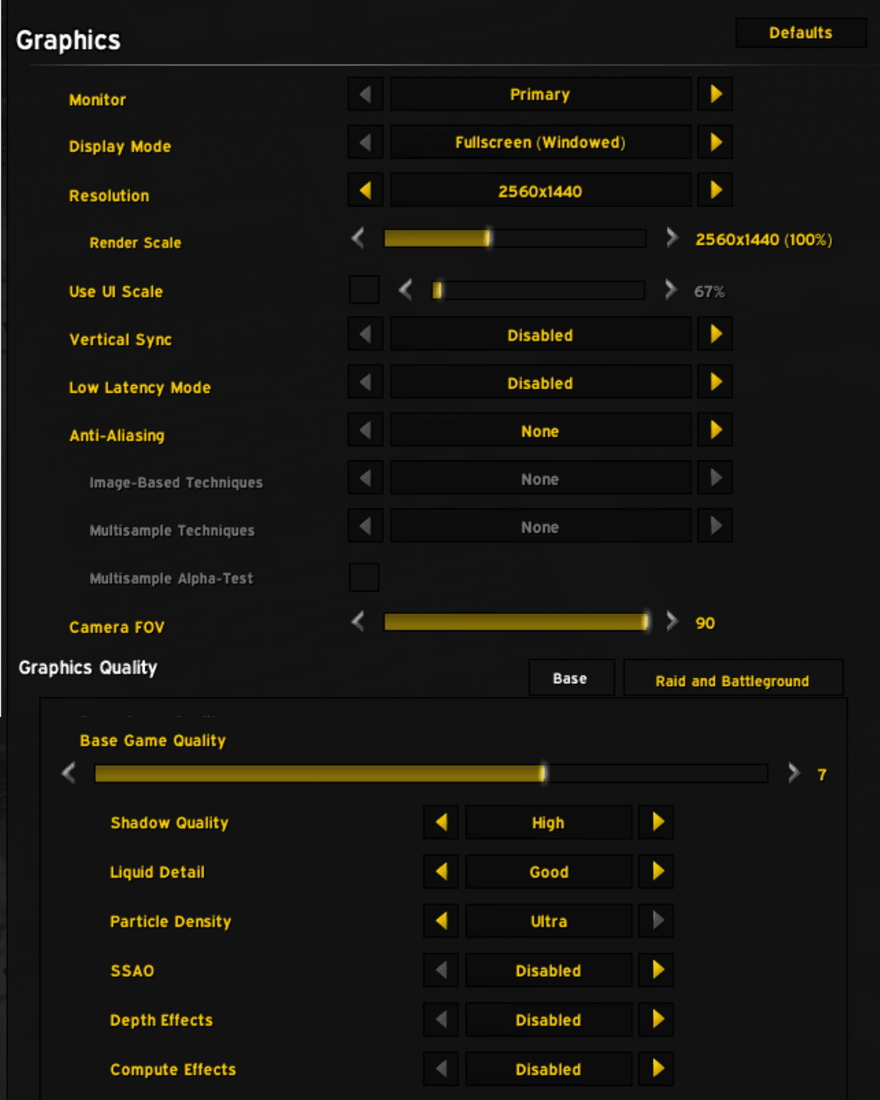 Graphics settings (1)