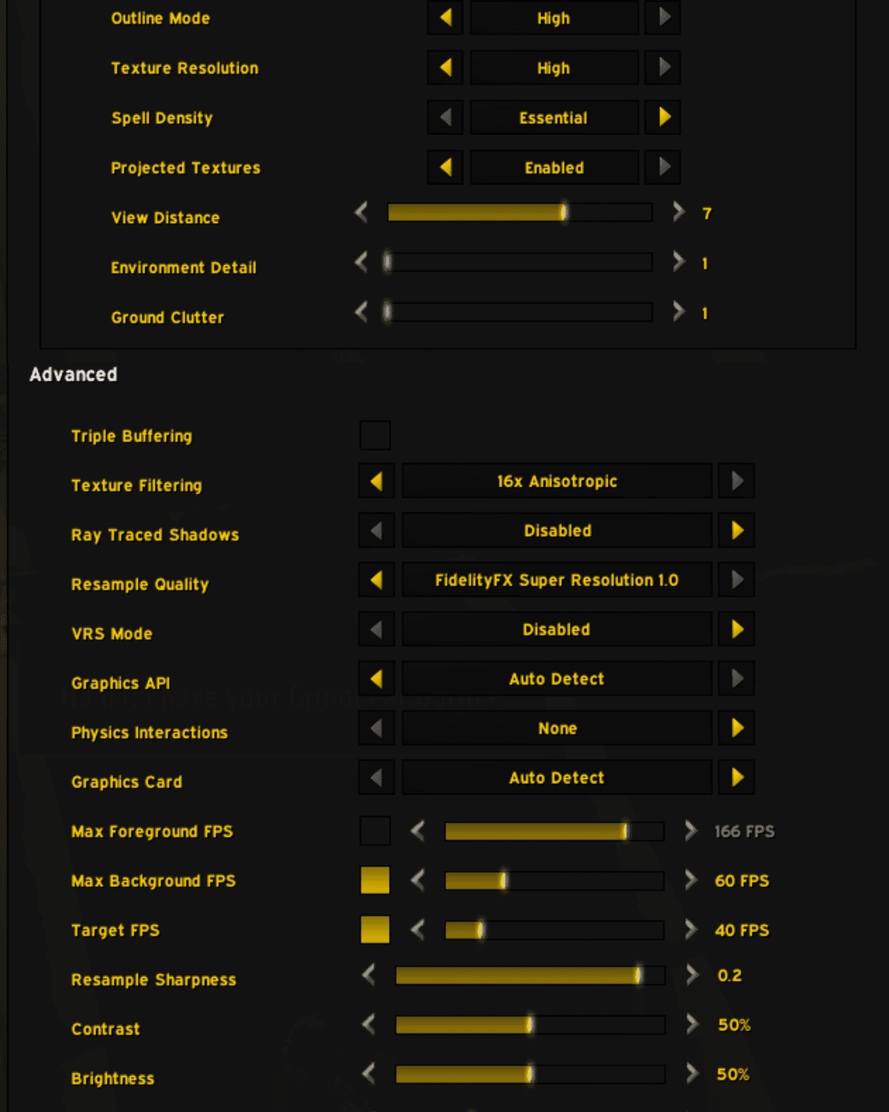 Graphics settings (2)